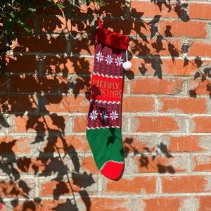 Vintage 1960s Knit Christmas Stocking